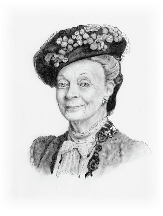 Maggie Smith As The Dowager Countess, Downton Abbey Drawing by Joyce ...