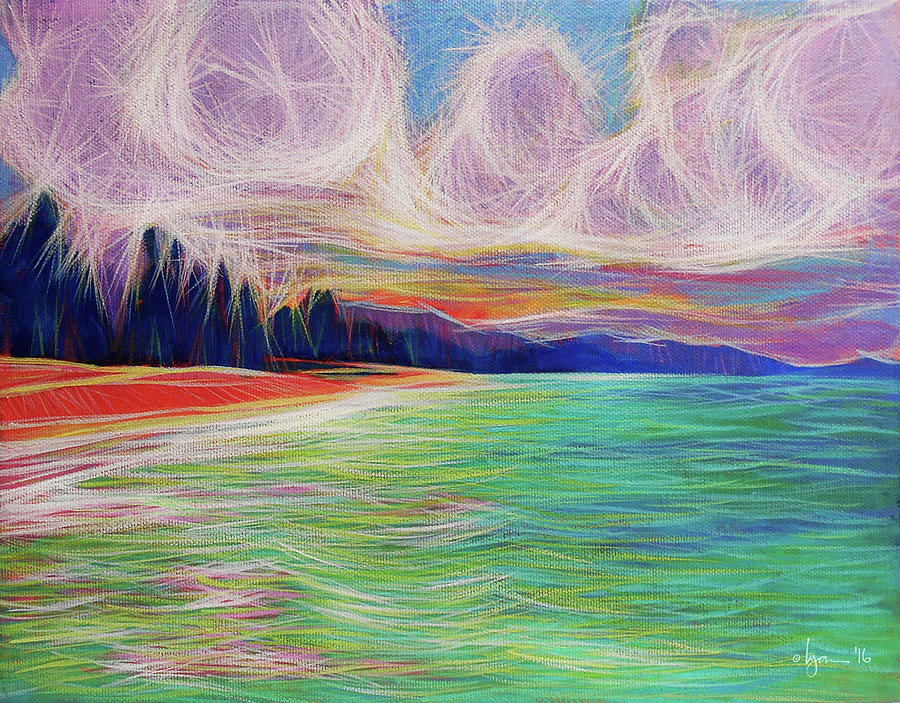 Color Painting - Magic Beach by Angela Treat Lyon