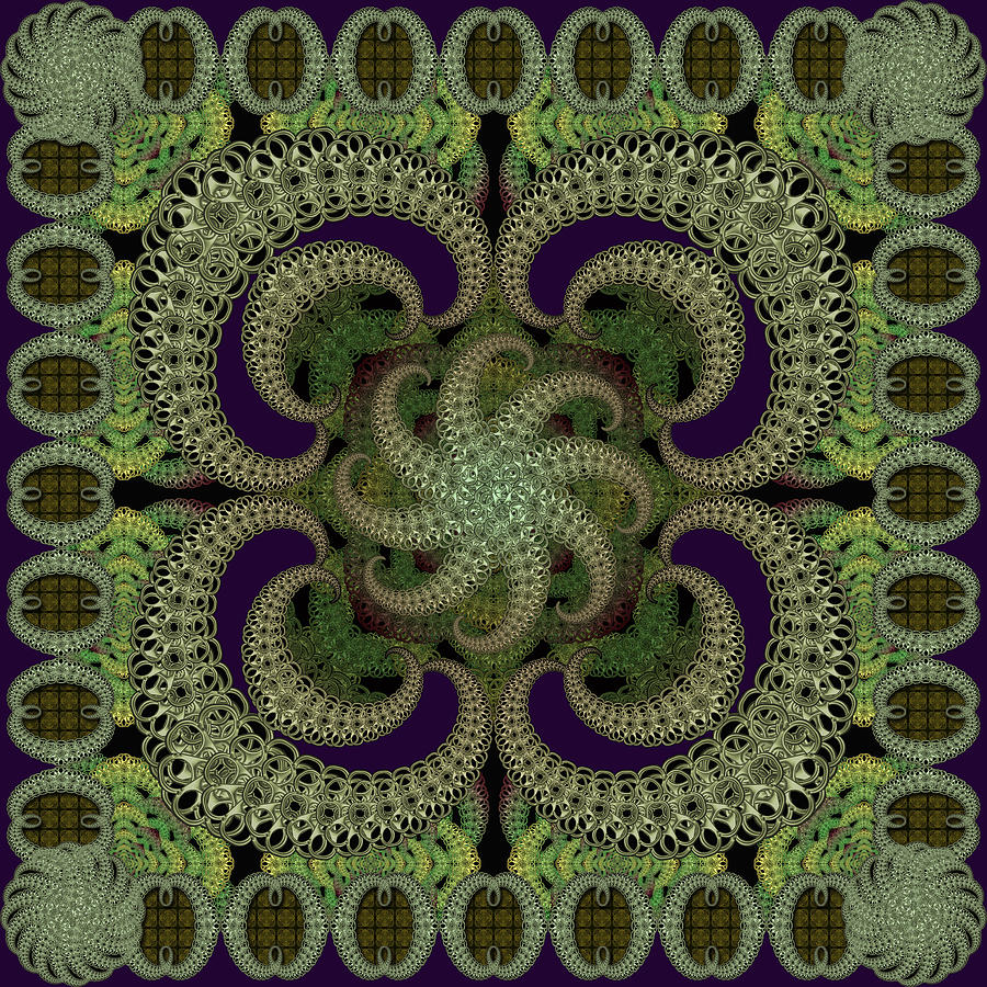 Magic Carpet Green Digital Art by Deborah Runham