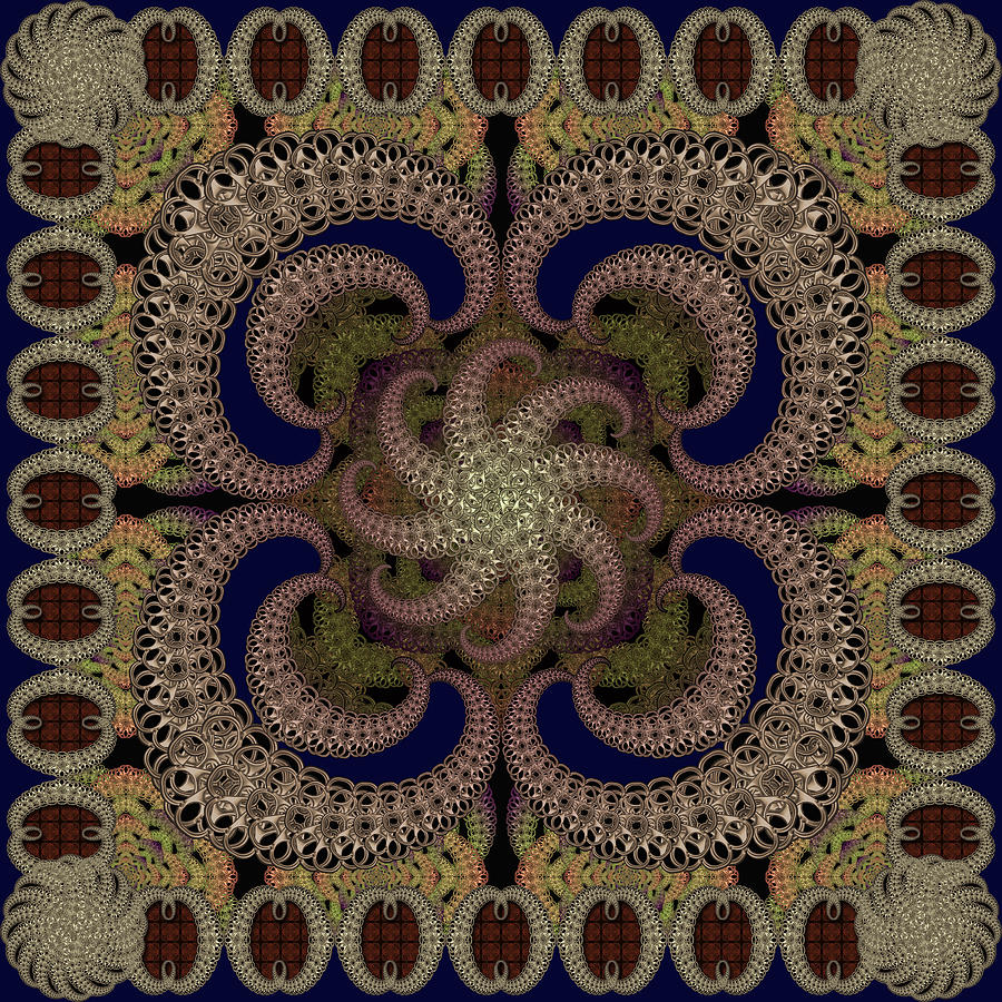 Magic Carpet Navy Digital Art by Deborah Runham