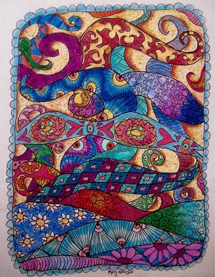 Magic carpet ride 1 Drawing by Megan Walsh