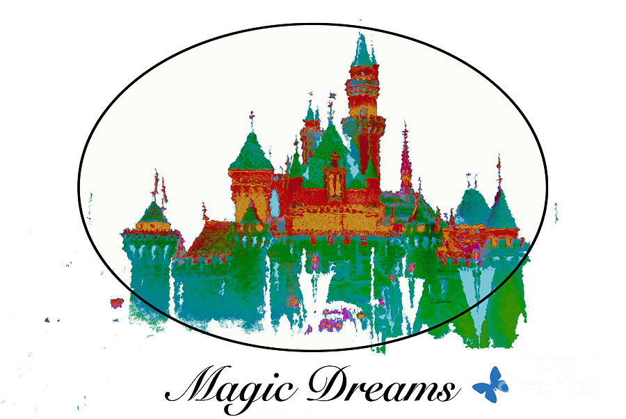 Magic Dreams - Castle Abstract by Claudia Ellis Painting by Claudia Ellis