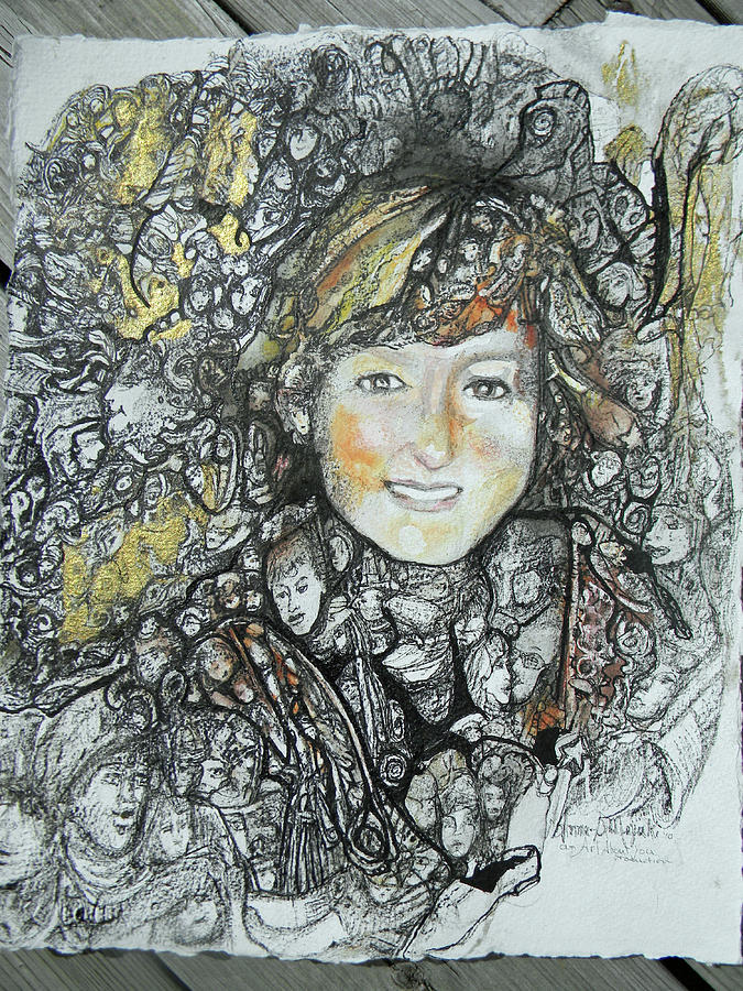 Magic eye portrait Drawing by Anne-D Mejaki - Art About You productions