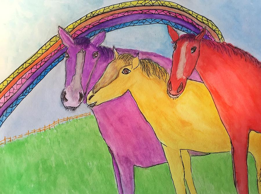 Magic Horses Painting by Anne Sands