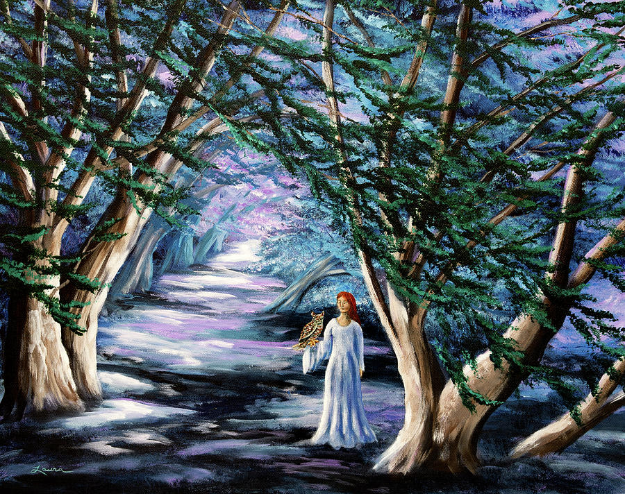 Tree Painting - Magic in Cypress Woods by Laura Iverson