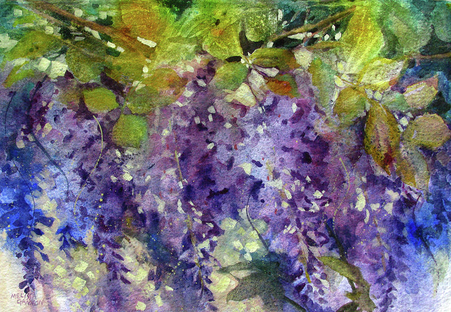 Wisteria Painting - Magic in Purples and Greens by Melissa Gannon Wisteria Painting - Magic in Purples and Greens by Melissa Gannon
