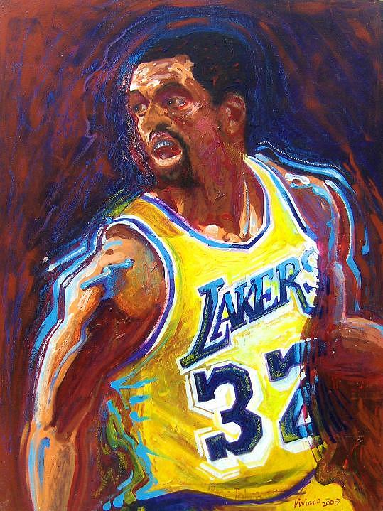 Magic Johnson Painting by Vivian Crowhurst Fine Art America