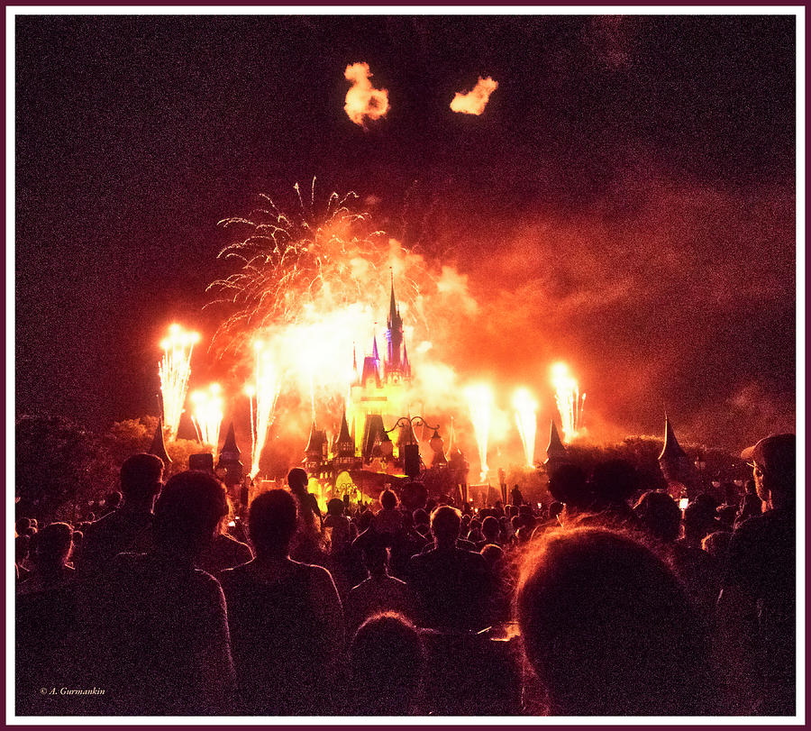Magic Kingdom, Cinderellas Castle, Fireworks Photograph by A Macarthur Gurmankin