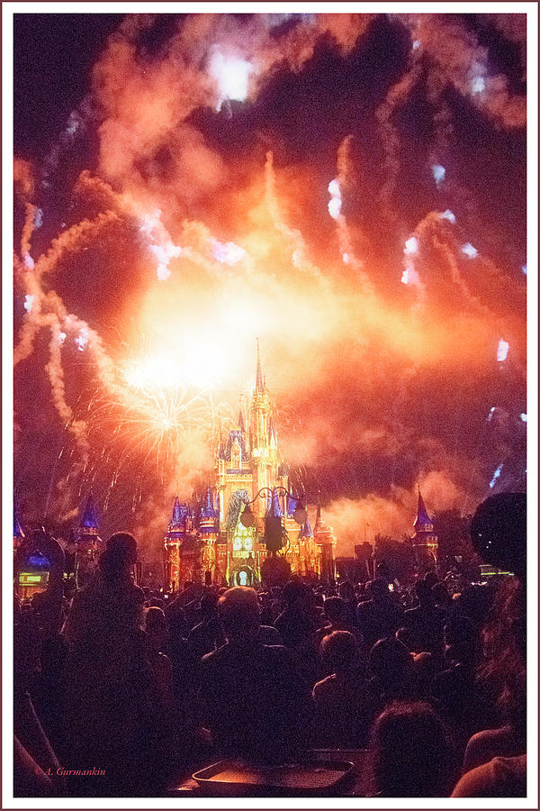 Magic Kingdom Fireworks, Walt Disney World Photograph by A Macarthur Gurmankin