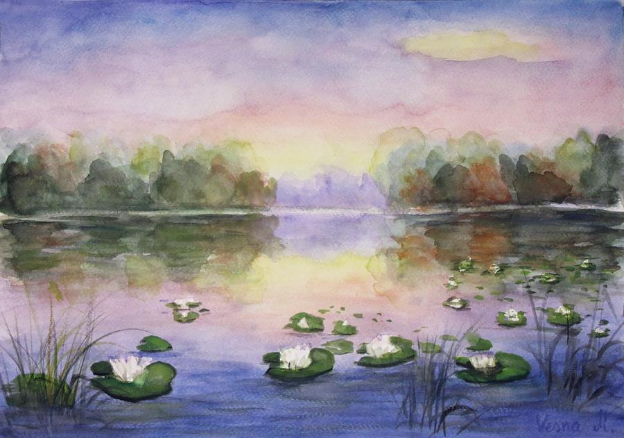  Magic Lake Painting by Vesna Martinjak