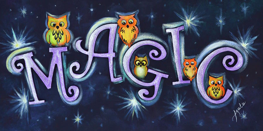 Magic with Owls Painting by Agata Lindquist