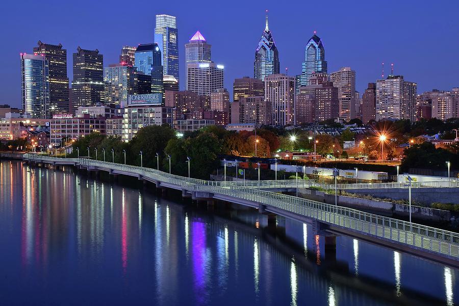 Philadelphia Photograph - Magical Blue Hour Night by Frozen in Time Fine Art Photography