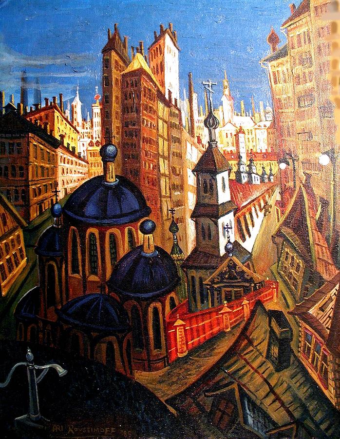 Magical City Painting by Ari Roussimoff