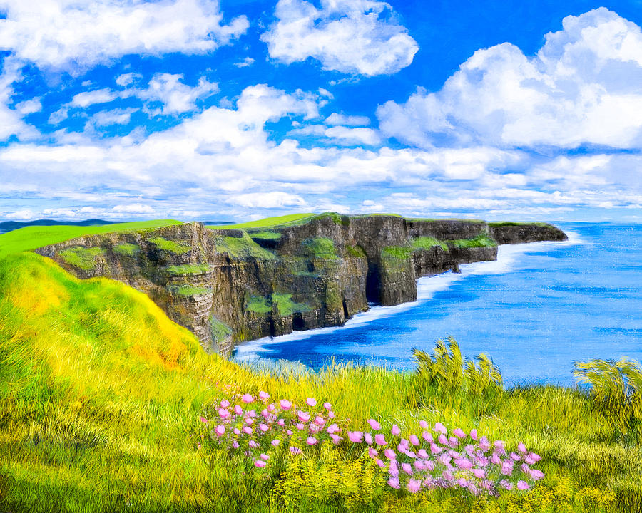 Flower Photograph - Magical Cliffs of Moher - Irish Landscape by Mark Tisdale