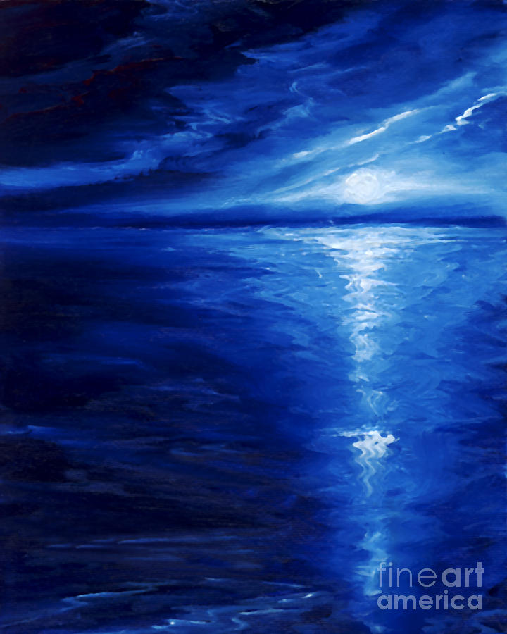 Blue Moon Painting - Magical Moonlight by James Hill