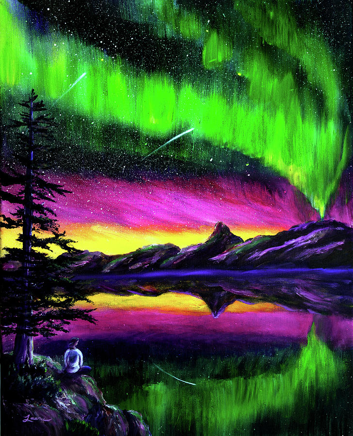 Magical Night Meditation Painting by Laura Iverson