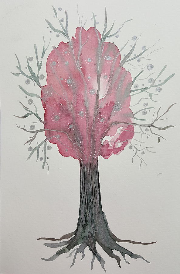 Magical Pink Tree Mixed Media by Rita Fetisov