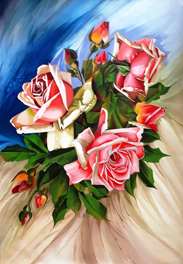 Flower Painting - Magical Roses by Rupa Prakash