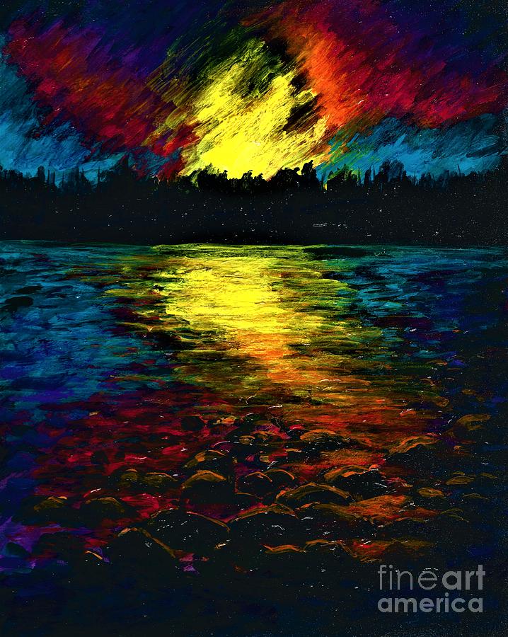 Magical Sunset  Painting by Allison Constantino