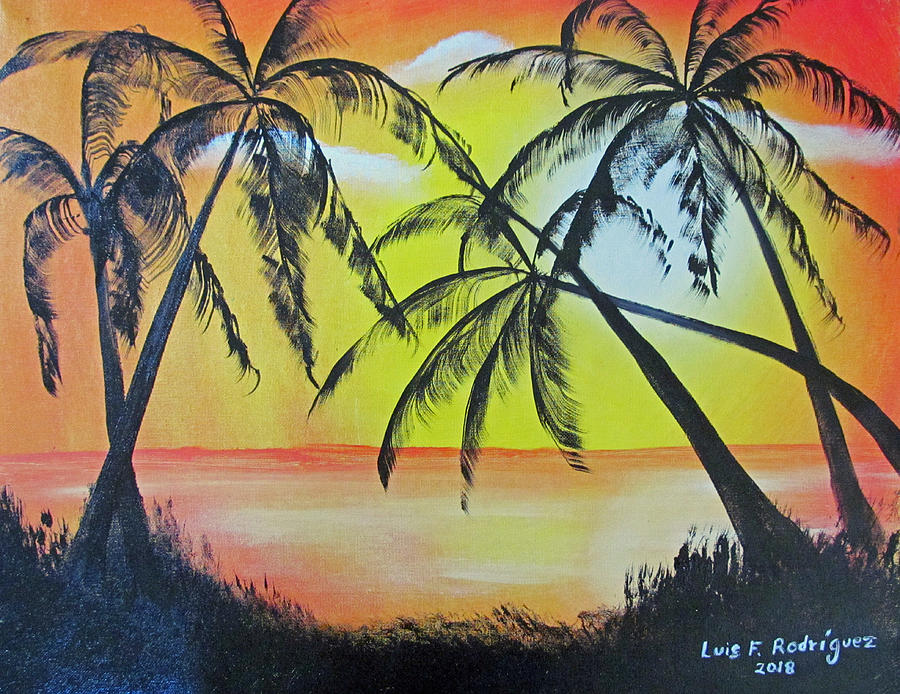 Magical Sunset Painting by Luis F Rodriguez