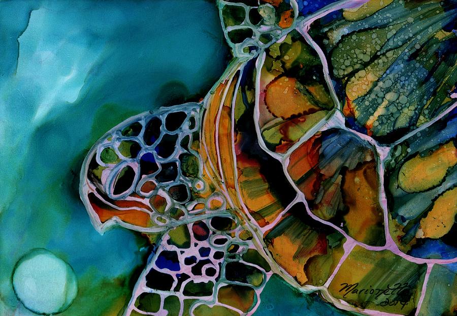 Turtle Painting - Magical Turtle 3 by Marionette Taboniar