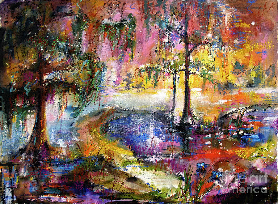 Magical Wetland Landscape Painting by Ginette Callaway