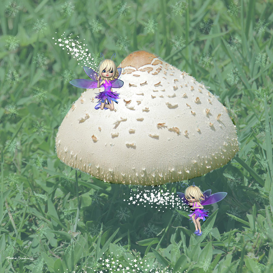 Mushroom Mixed Media - Magical Wild Mushroom by Rosalie Scanlon
