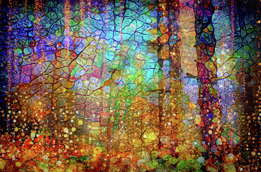 Magical woods Mixed Media by Lilia D