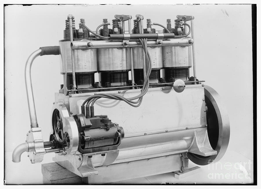 Magneto Photograph - Magneto side of the Wright four cylinder motor used in 1911 by Vintage Collectables