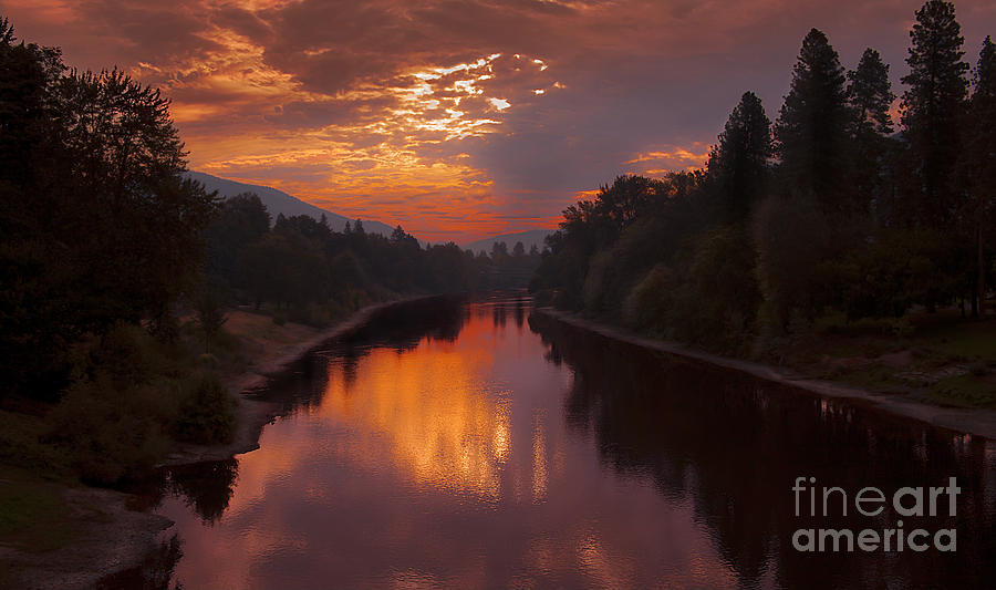Nature Photograph - Magnificent Clouds Over Rogue River Oregon at Sunset  by Jerry Cowart