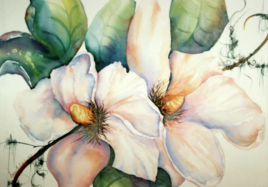 Magnificent Magnolias Painting by Mary Silvia