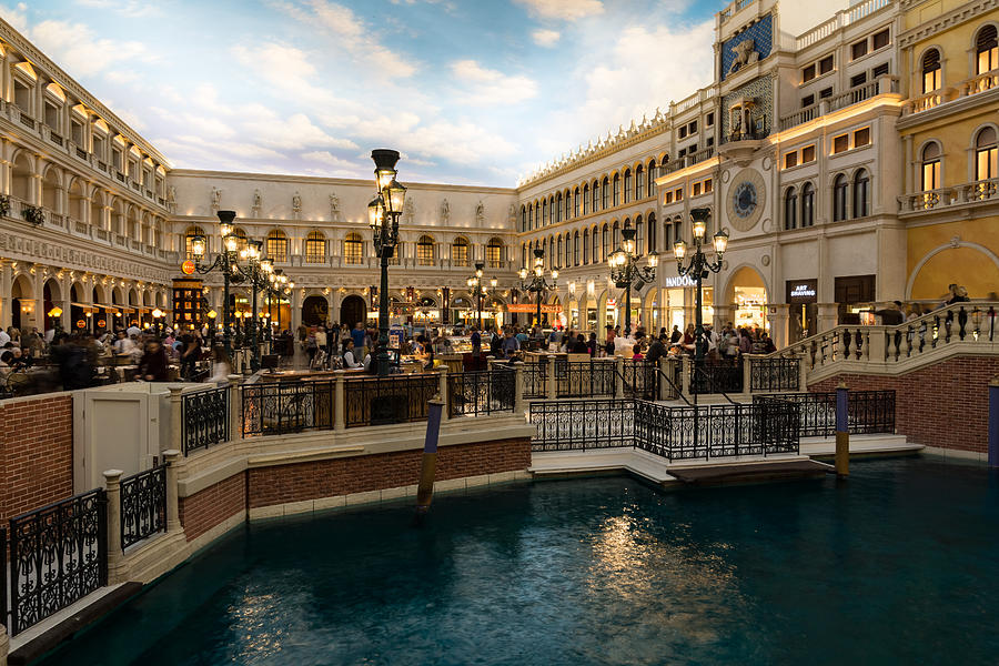 Magnificent Shopping Destination - Saint Marks Square at the Venetian Grand Canal Shoppes Photograph by Georgia Mizuleva