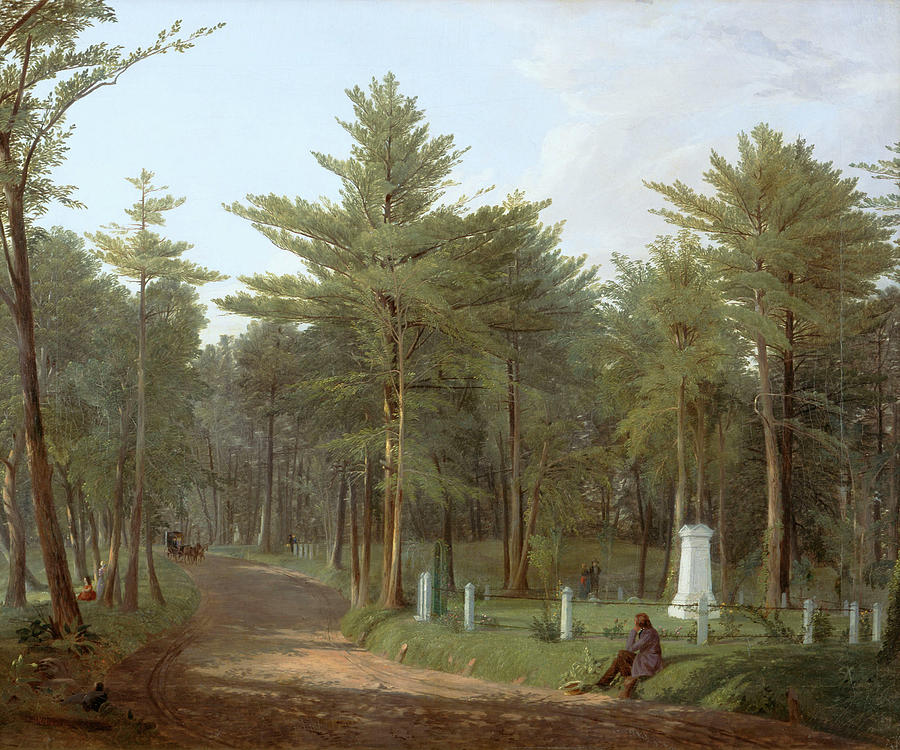 Magnifying Glass Albany Rural Cemetery Painting by James M Hart