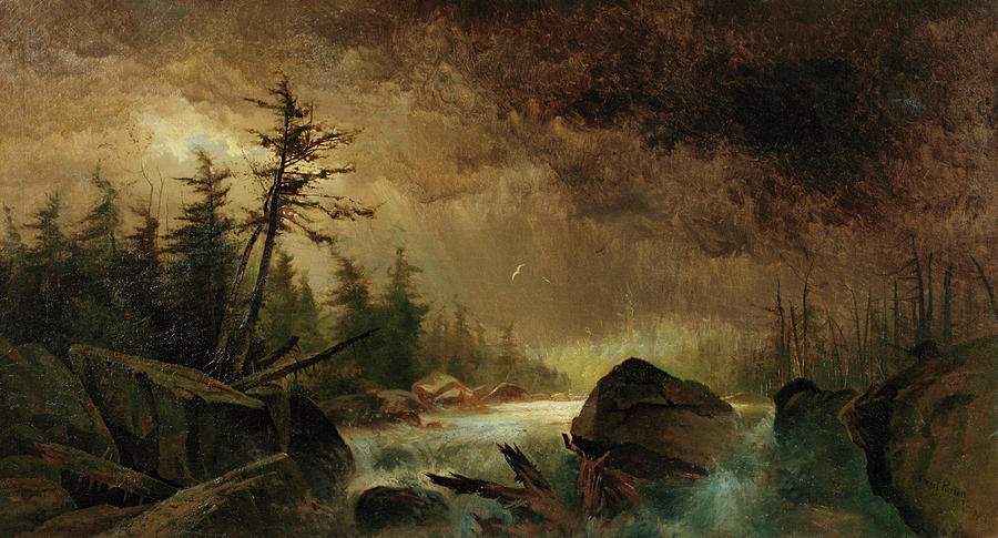 Magnifying Glass Storm in the Adirondacks Painting by Ernest Parton
