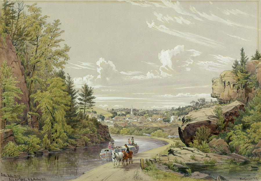 Magnifying Glass View of Little Falls Painting by William Rickerby Miller