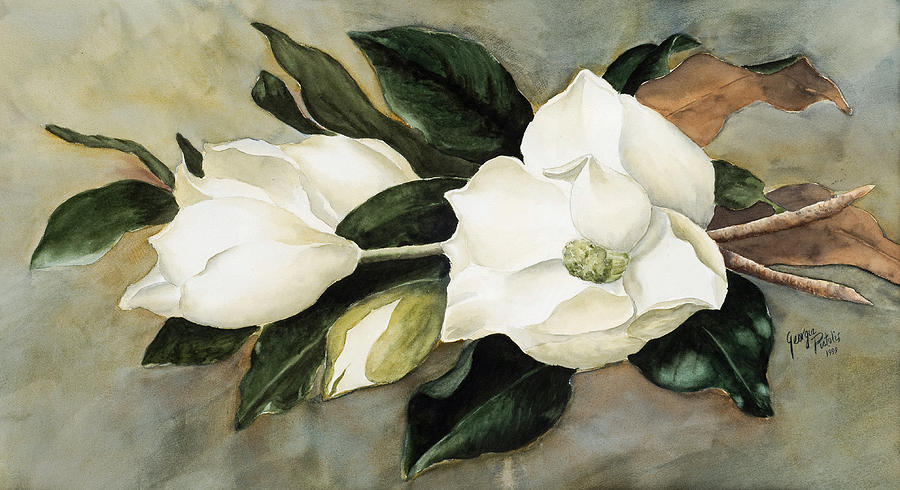 Magnolia bouquet Painting by Georgia Pistolis