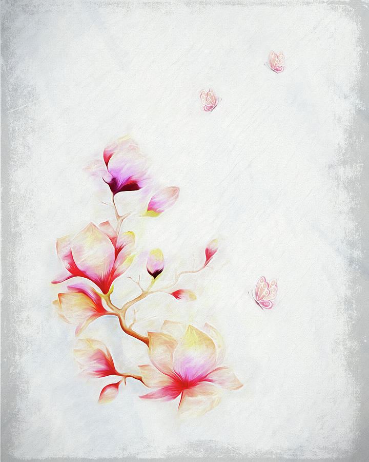 Magnolia Branch Digital Art by Michelle Whitmore