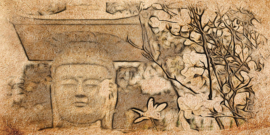 Magnolia Buddha Digital Art by Cameron Wood