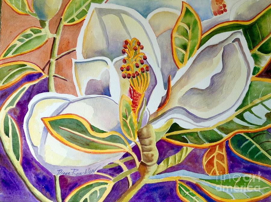 Magnolia Painting by Diane Renchler