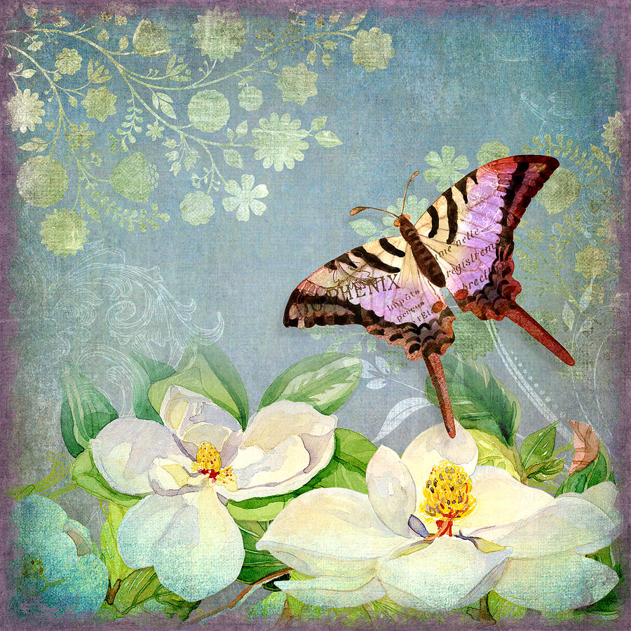Butterfly Painting - Magnolia Dreams  by Audrey Jeanne Roberts