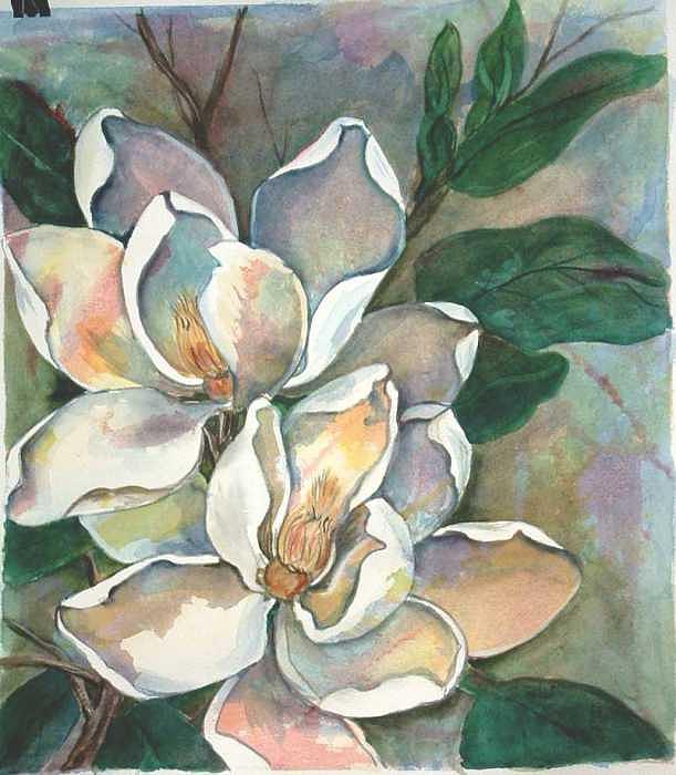 Magnolia four Painting by Diane Ziemski
