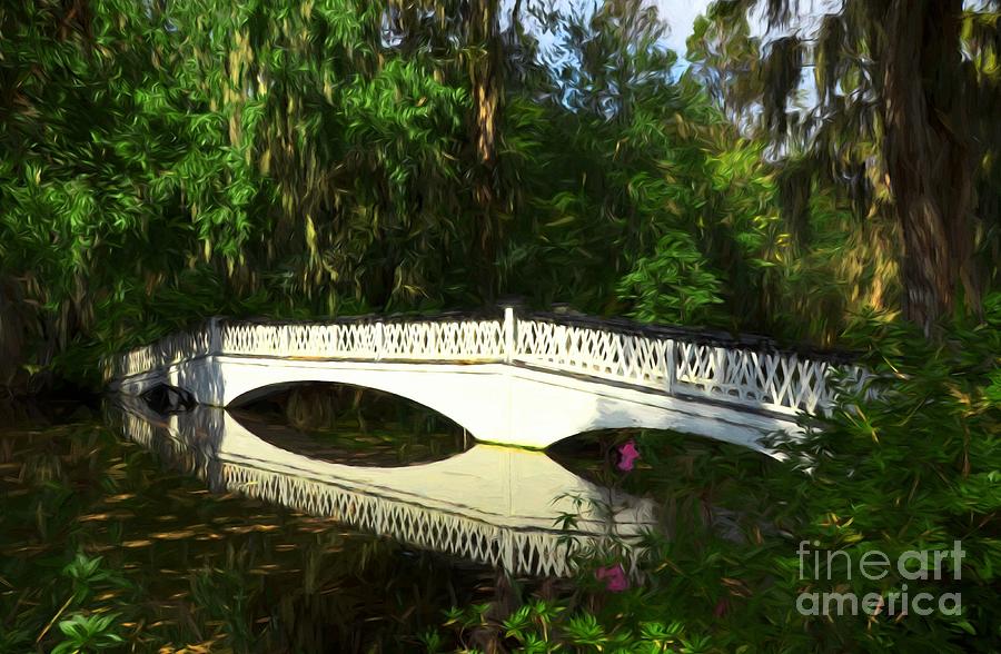 Magnolia Gardens Bridge Reflections Photograph by Mel Steinhauer