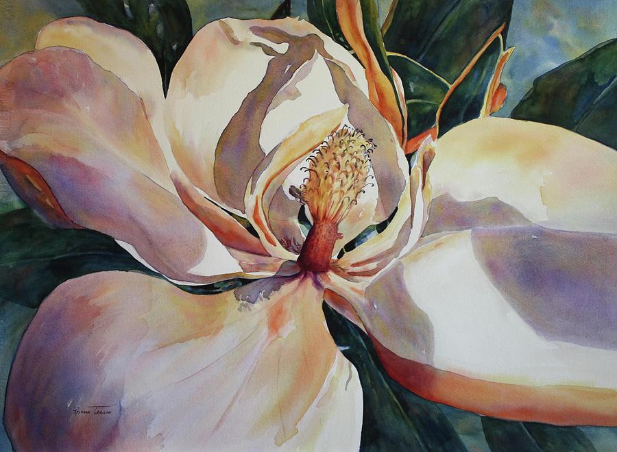 Magnolia, Golden Glow Painting by Roxanne Tobaison