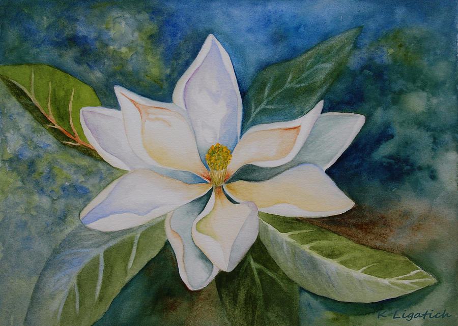 Magnolia Painting by Kerri Ligatich