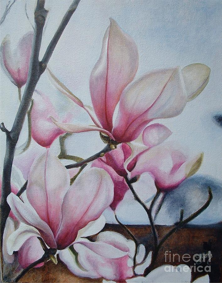 Magnolia Reach Painting by Daniela Easter