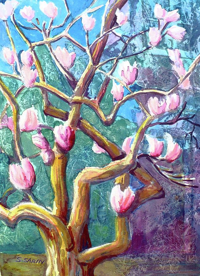 Magnolia Painting by Saga Sabin