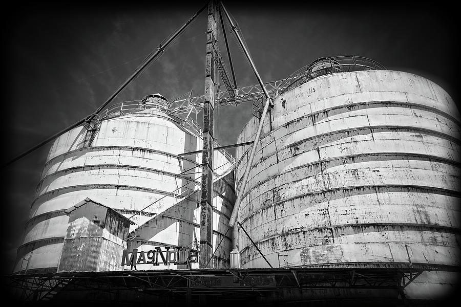 Magnolia Silos in Black and White Photograph by Lynn Bauer