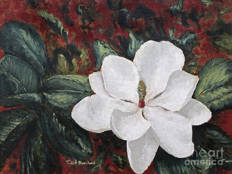 Magnolia Painting by Todd Blanchard