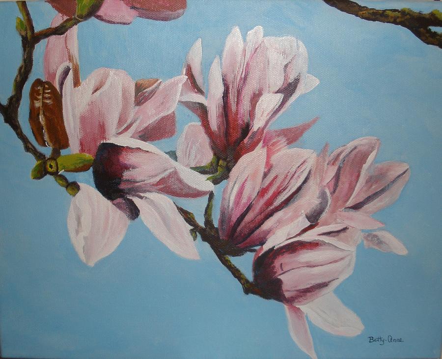 Magnolia Tree branch Painting by Betty-Anne McDonald
