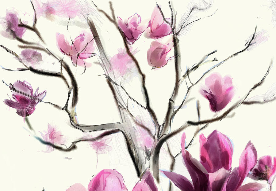Magnolias in Bloom Digital Art by Gina Harrison